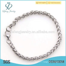 Hot sale stainless steel silver bracelet,hemp flower bracelet jewelry